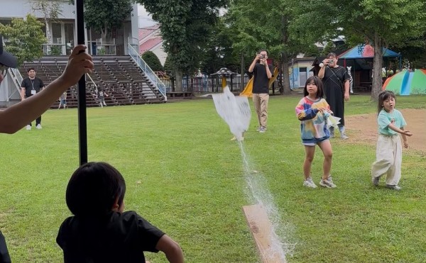 ペットボトルロケットづくりと焼肉